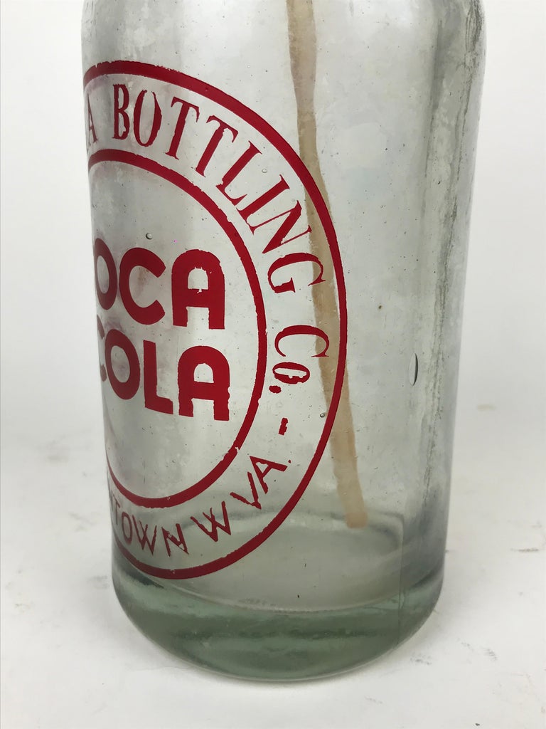 Mid-20th Century 1950s Glass American Advertising Soda Syphon Seltzer Coca-Cola Bar Bottle For Sale