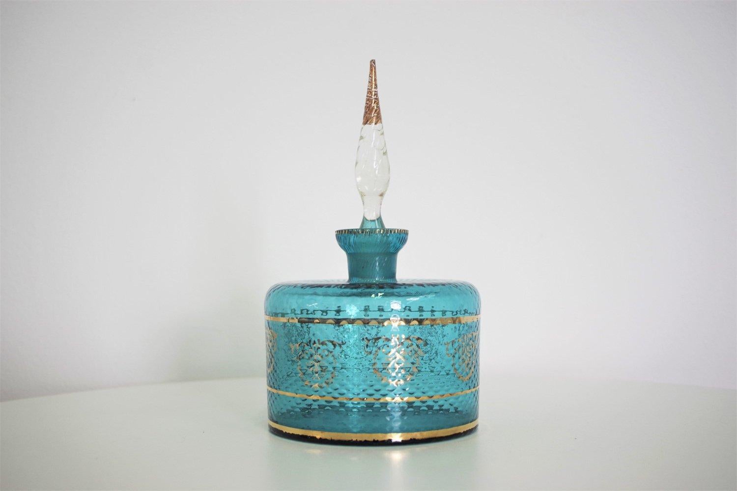 1950s Glass and 24-Karat Gold Cognac Holder - Vintage Italian Barware For Sale 6