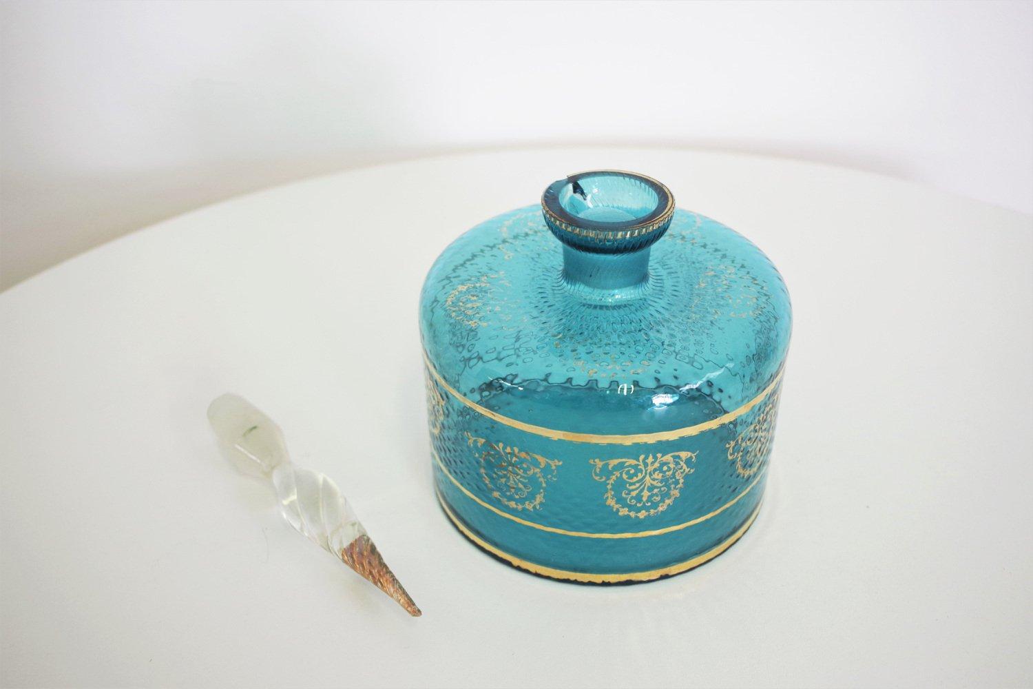 1950s Glass and 24-Karat Gold Cognac Holder - Vintage Italian Barware In Good Condition For Sale In Manzano, IT