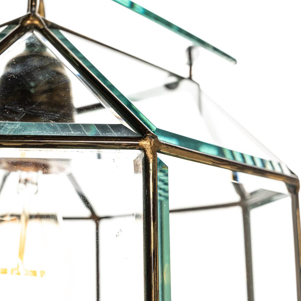 1950's Glass and Brass lantern Attributed to Fontana Arte For Sale 1