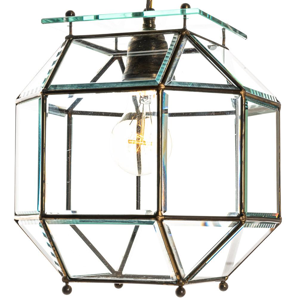1950's Glass and Brass lantern Attributed to Fontana Arte For Sale 3