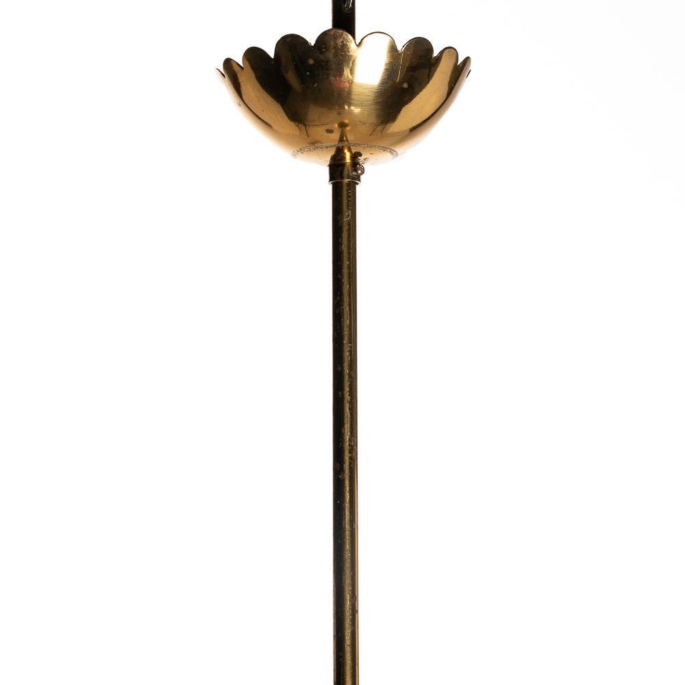 1950's Glass and Brass Pendant in the Style of Pietro Chiesa In Good Condition In Schoorl, NL