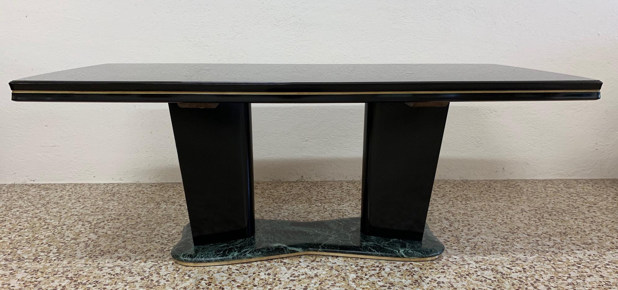 Mid-Century Modern 1950s Glass and Marble Dining Table by Vittorio Dassi, Italy