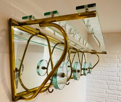 1950s Glass and Mirrored Coat and Hat Rack