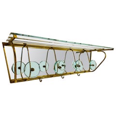 Vintage 1950s Glass and Mirrored Coat and Hat Rack