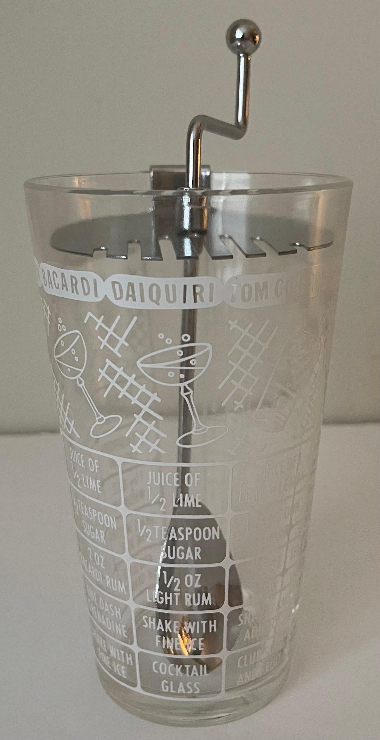Mid-Century Modern 1950s Glass Bartenders Cocktail Shaker For Sale