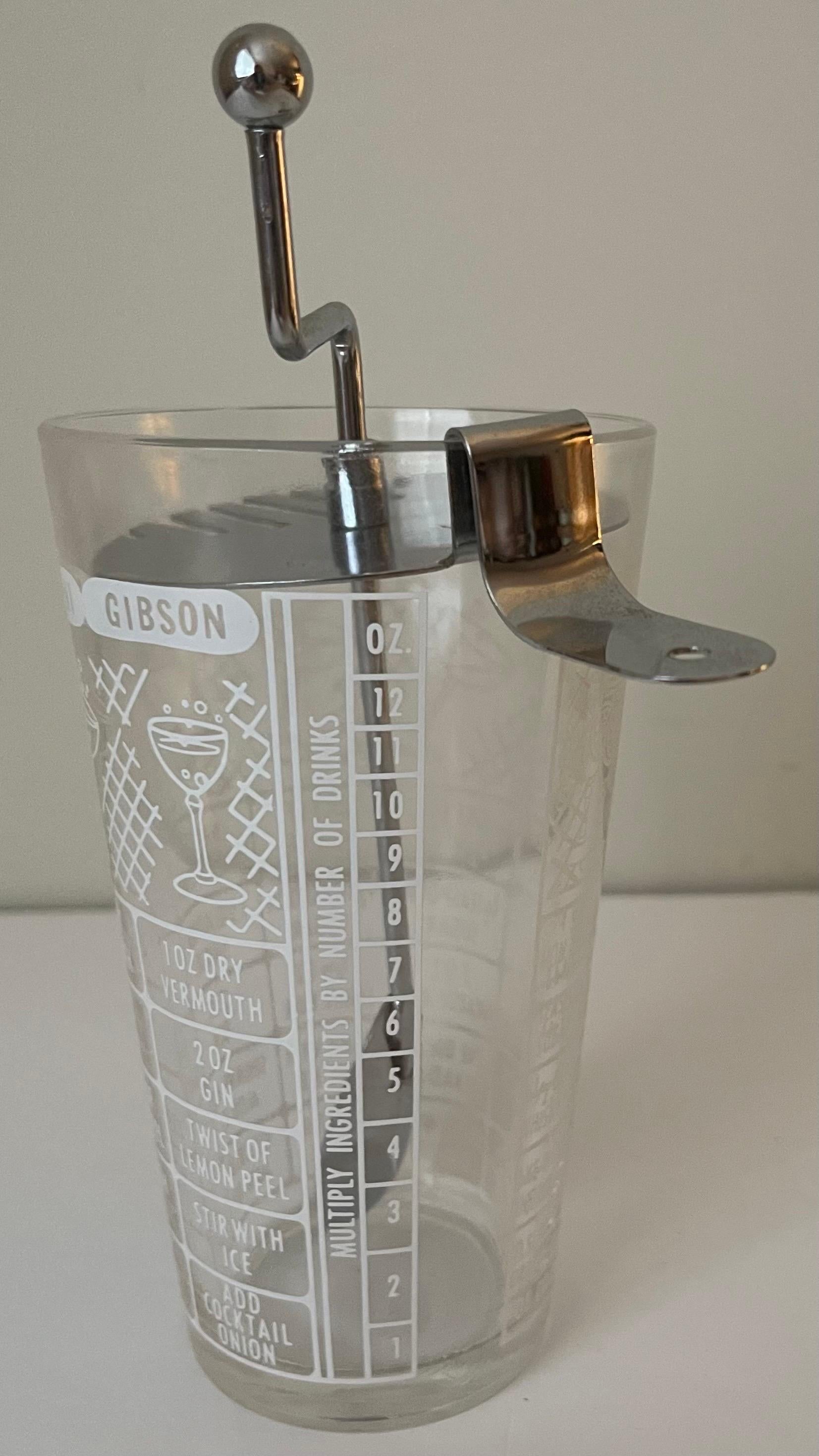1950s Glass Bartenders Cocktail Shaker For Sale 2