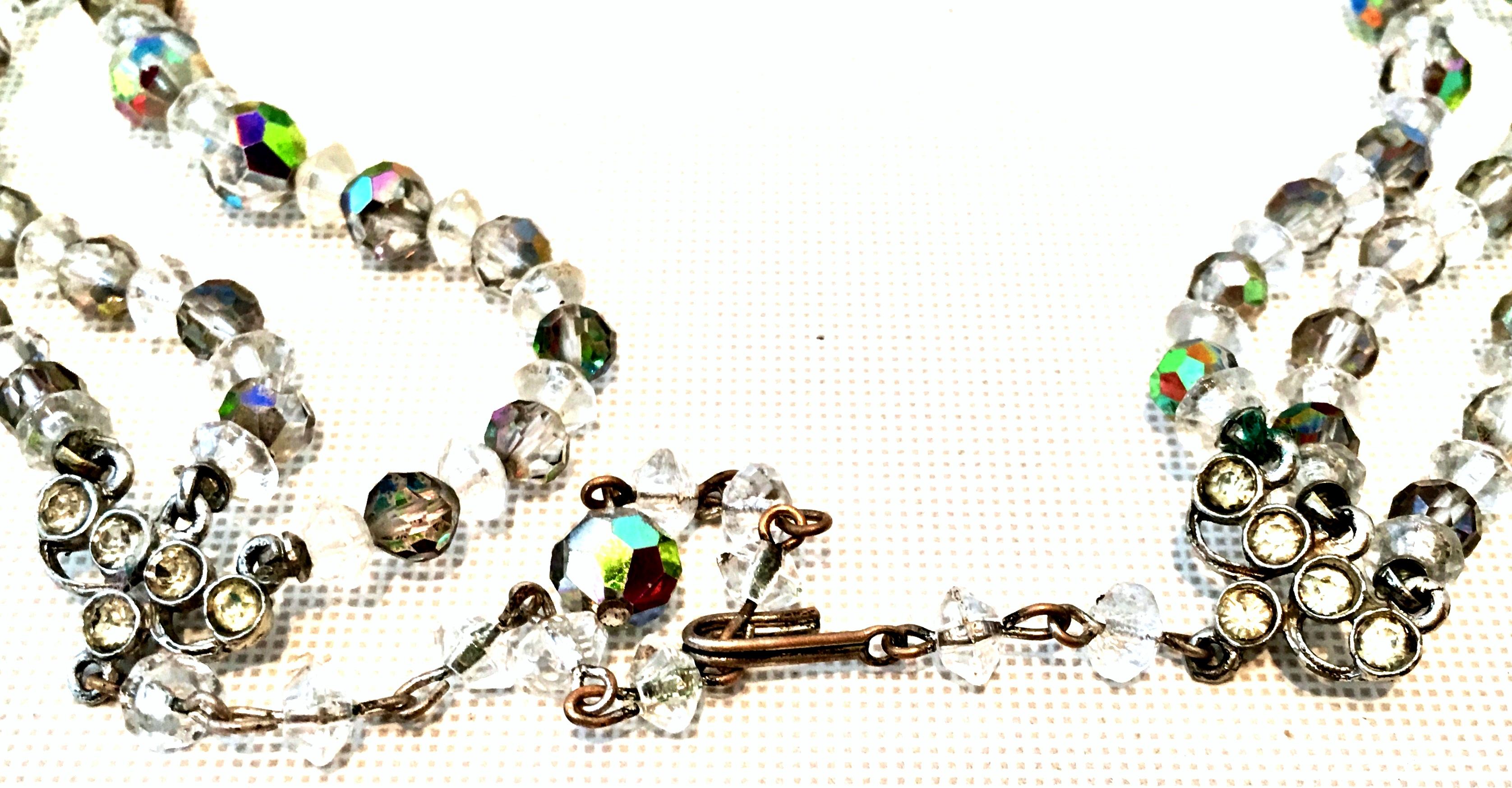 1950'S Glass Bead Triple Strand Choker Style Necklace By, Laguna 6
