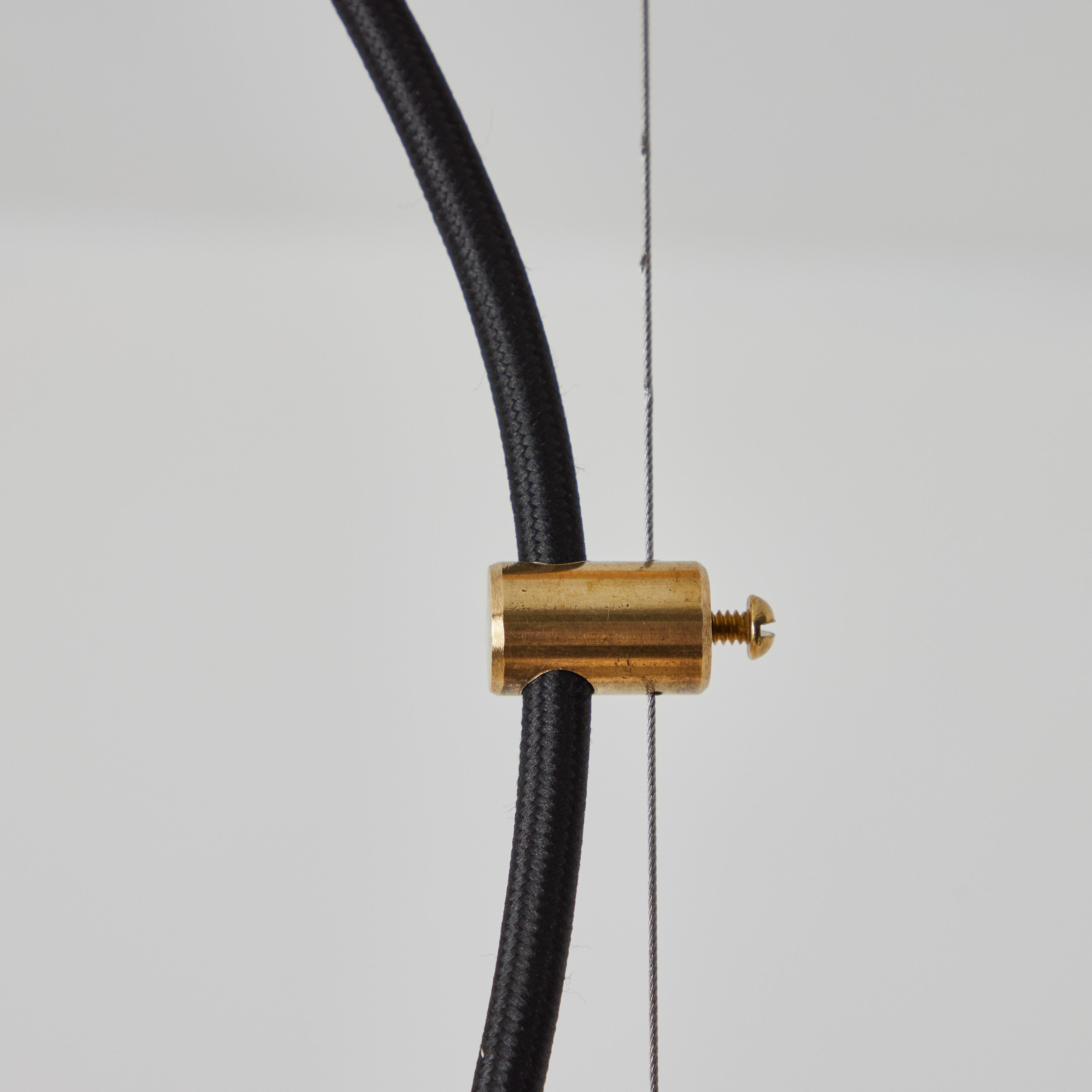 1950s Glass & Brass Suspension Lamp Attributed to Stilnovo 4