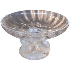 1950er Glasmittelstück mit Vogelmotiv