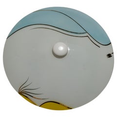 Monture affleurante en verre des années 1950