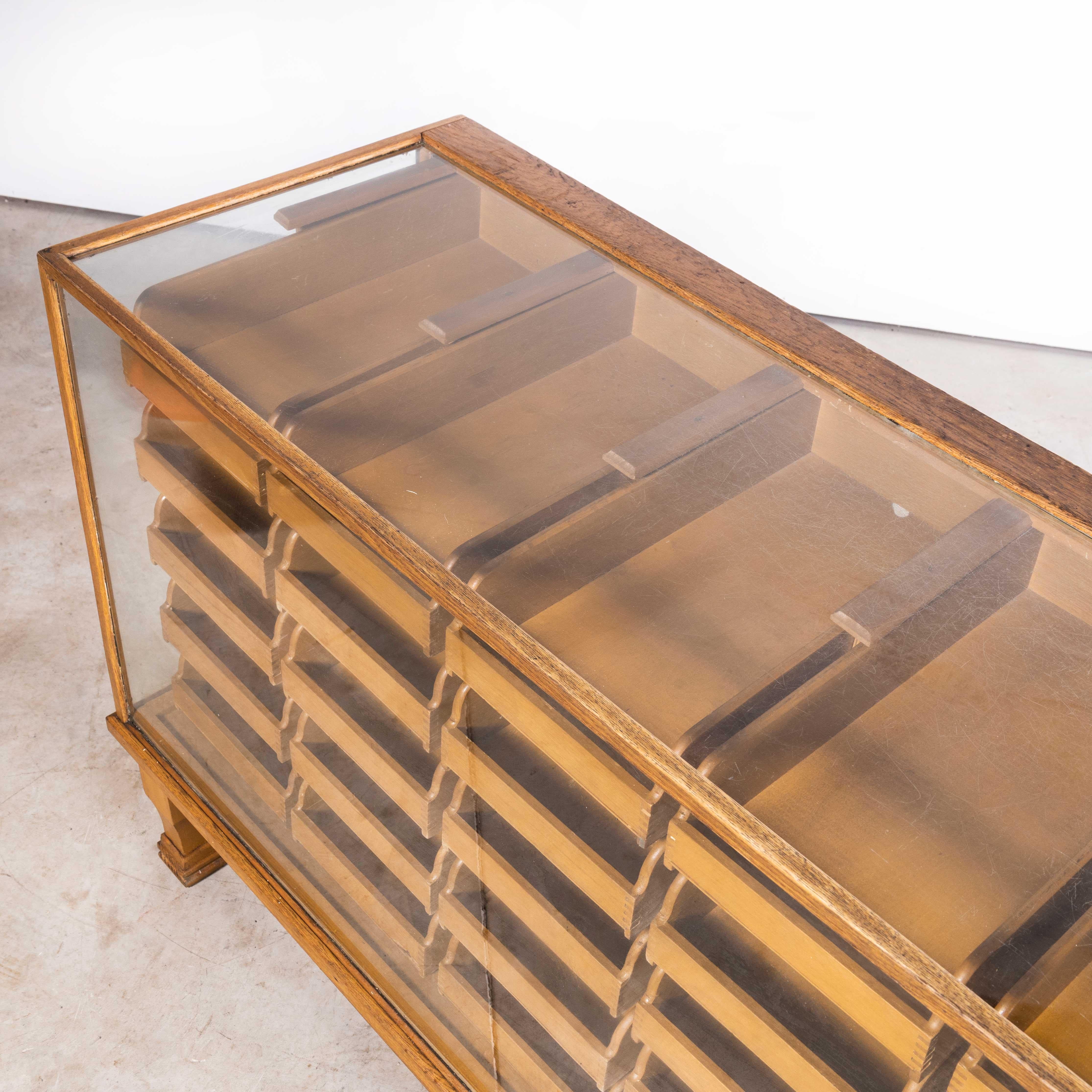 Mid-20th Century 1950's Glass Fronted  Haberdashery Cabinet - Thirty Five Drawer For Sale
