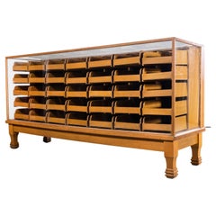1950's Glass Fronted Haberdashery Cabinet - Thirty Five Drawer