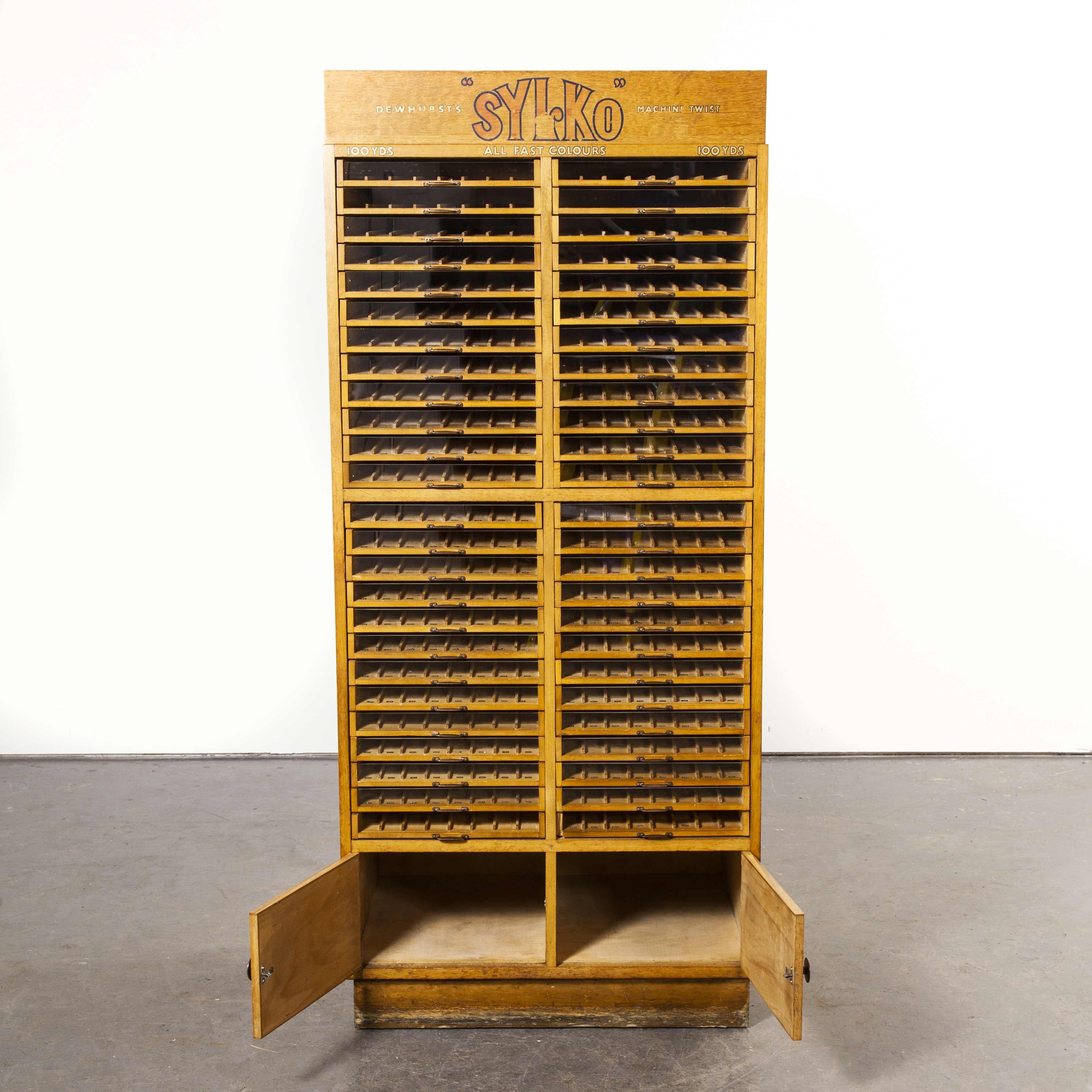 1950s Glass Fronted Sylko Cotton Reel Haberdashery Storage, Fifty Drawers 2