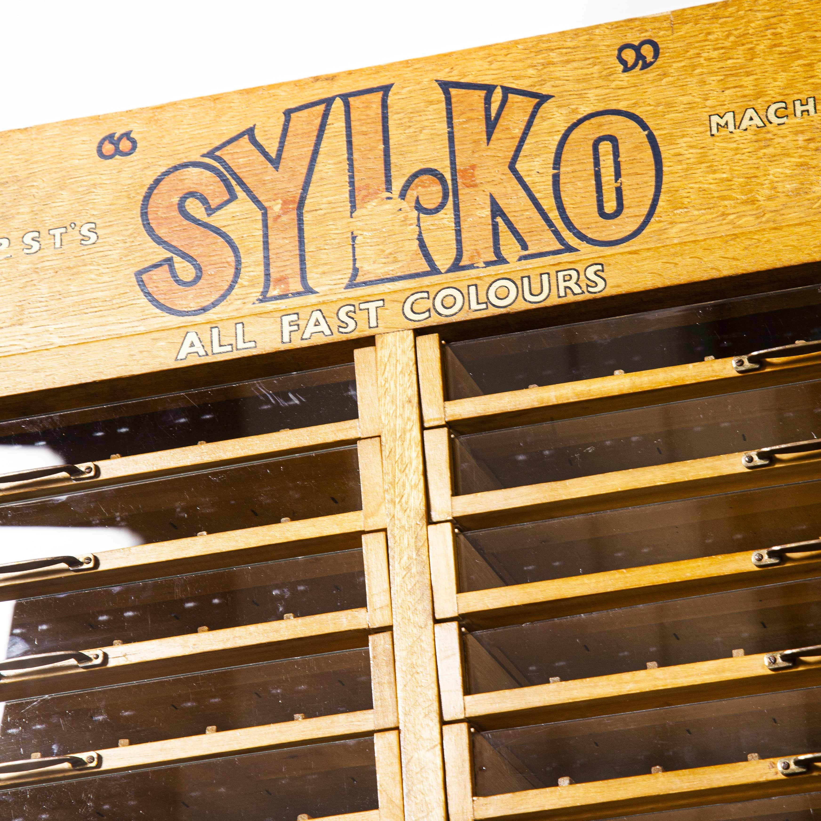 1950s Glass Fronted Sylko Cotton Reel Haberdashery Storage, Fifty Drawers 5