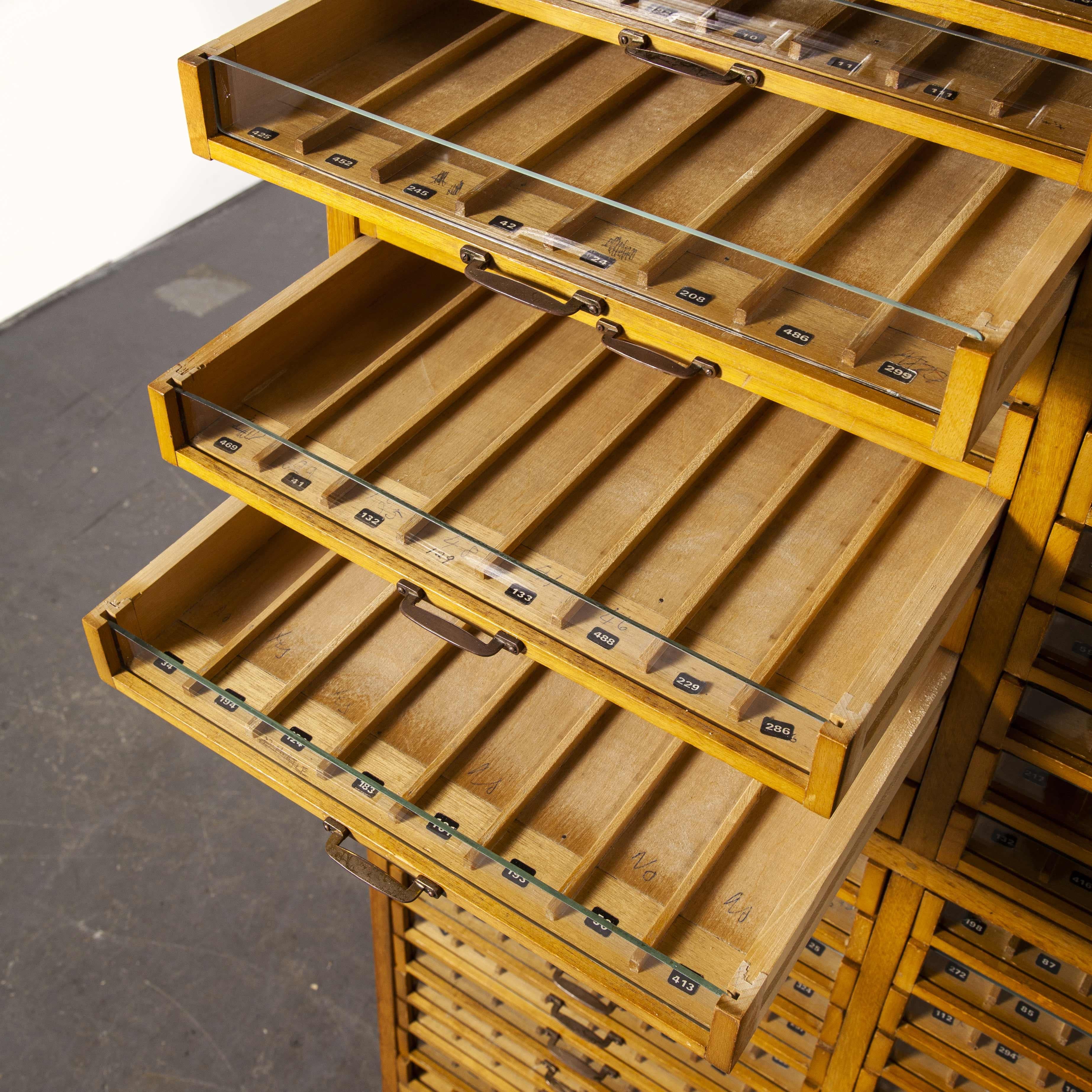 Mid-20th Century 1950s Glass Fronted Sylko Cotton Reel Haberdashery Storage, Fifty Drawers