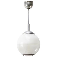 1950s Glass Globe Pendants by Holophane, Paris, France