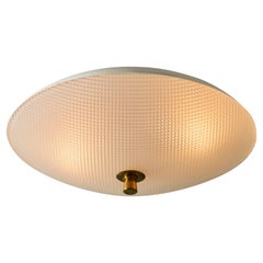 Plafonnier en verre et métal des années 1950 attribué à Oscar Torlasco pour Lumi