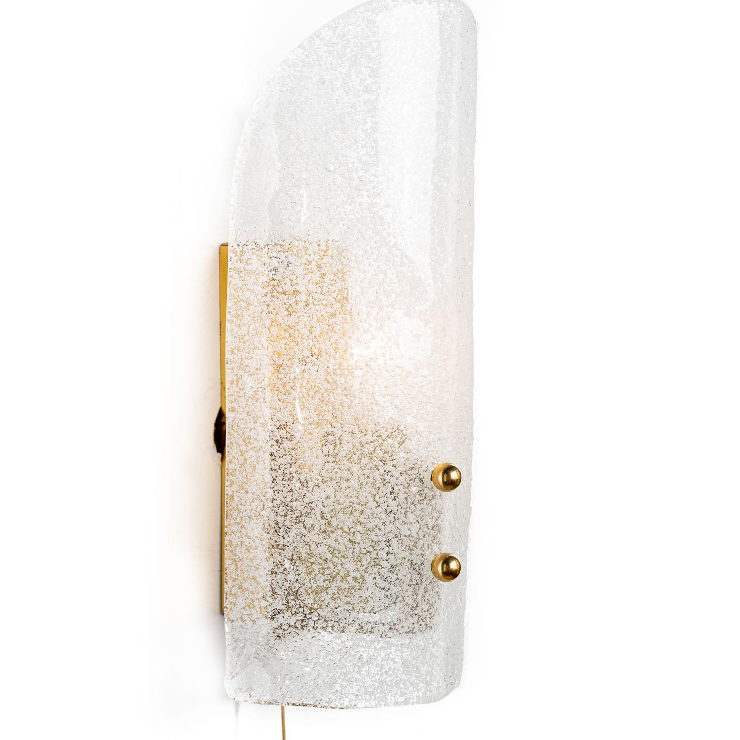 20th Century 1950's Glass Wall Light Attributed to Kalmar For Sale