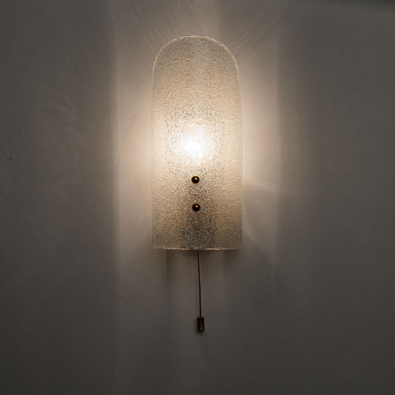 1950's Glass Wall Light Attributed to Kalmar For Sale 1