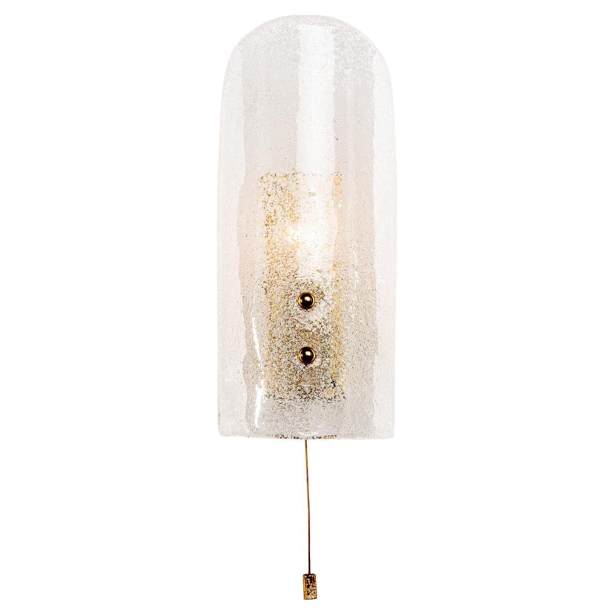 1950's Glass Wall Light Attributed to Kalmar For Sale