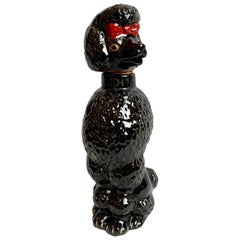 Vintage Scotch Decanter in the Form of The Iconic 1950's  Black Poodle with Red Bow