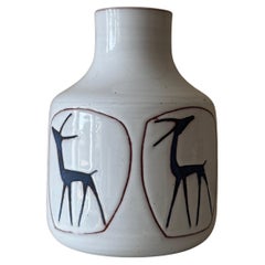 Vase aus glasiertem Keramikgefäß aus den 1950er Jahren