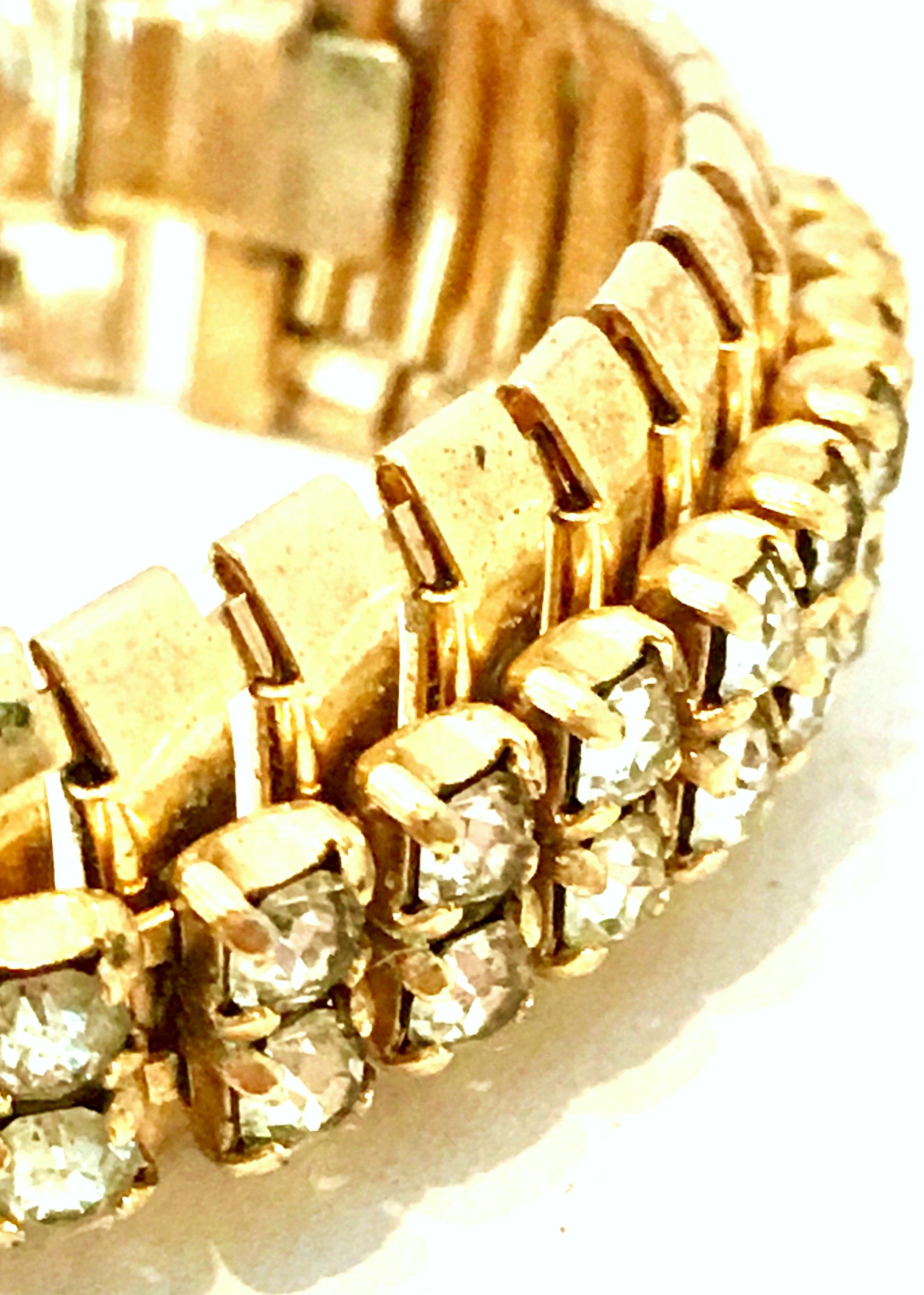 1950'S Gol & Swarovski Crystal Rhinestone Link Bracelet By, Jewels By Julio For Sale 2