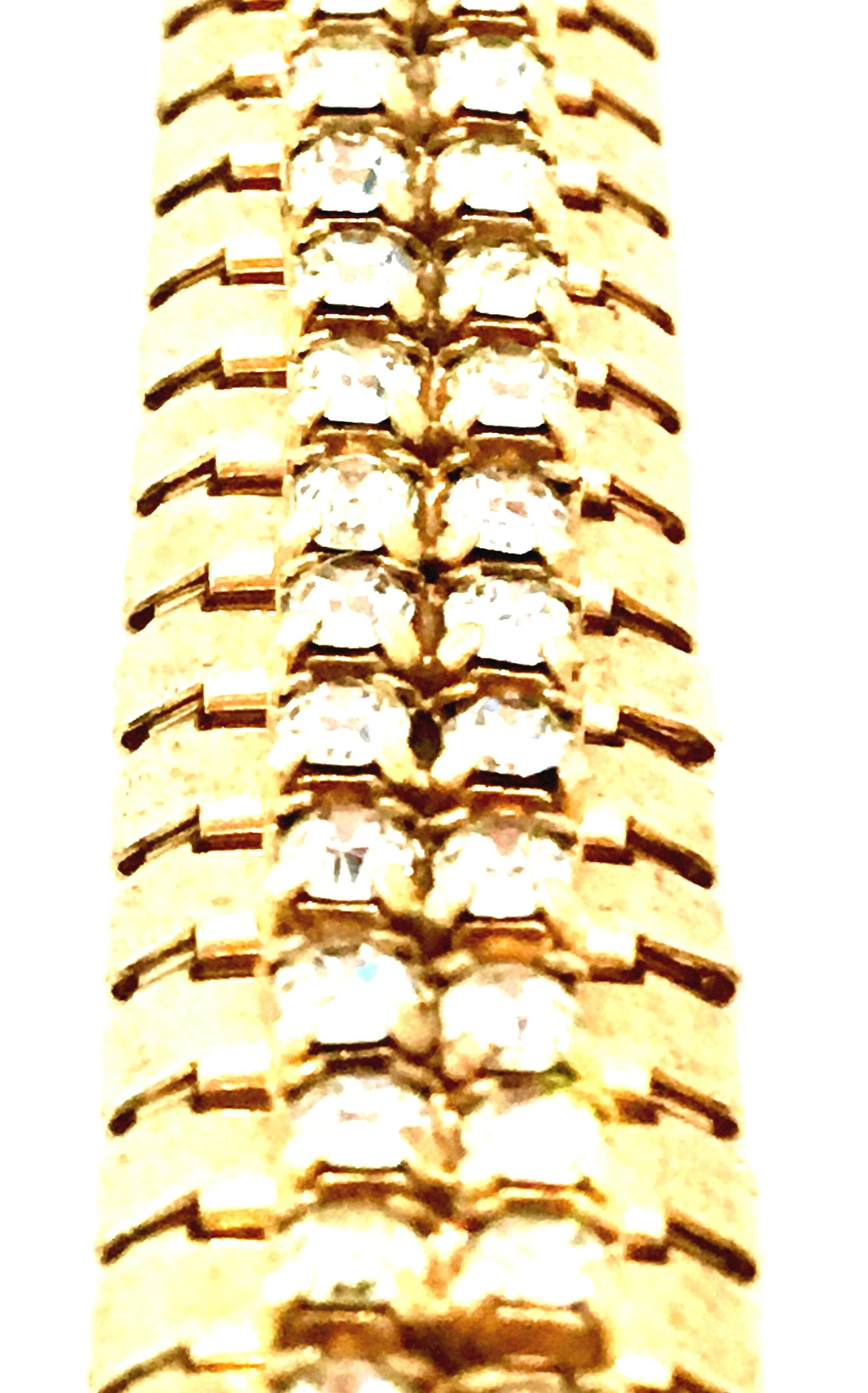 1950'S Gol & Swarovski Crystal Rhinestone Link Bracelet By, Jewels By Julio For Sale 3