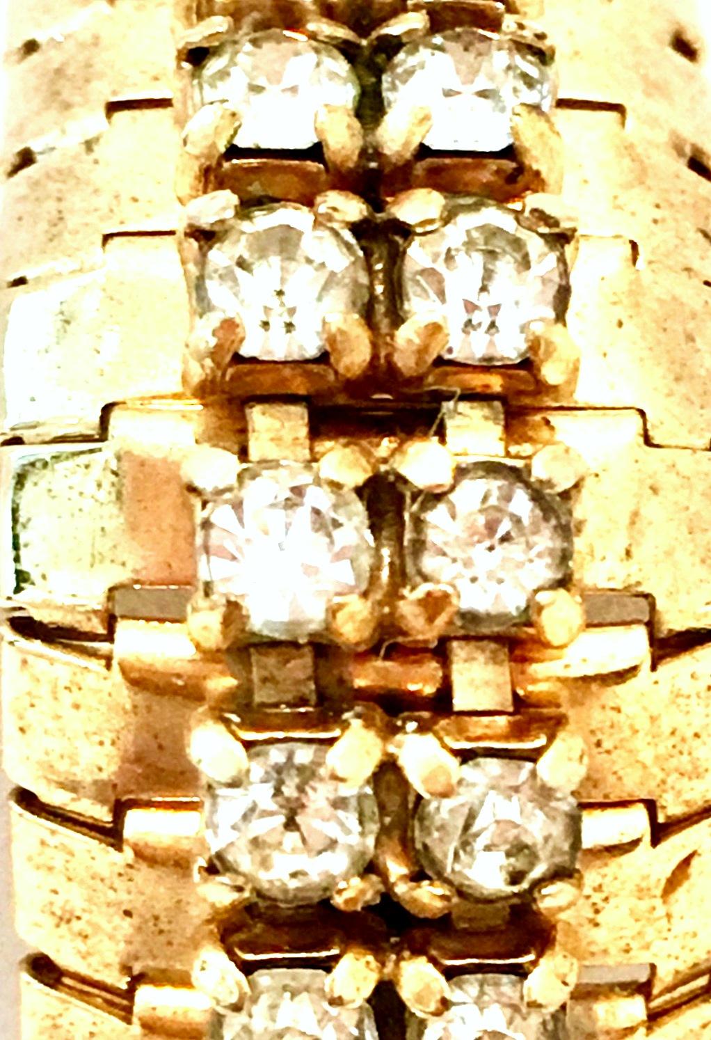 1950'S Gol & Swarovski Crystal Rhinestone Link Bracelet By, Jewels By Julio For Sale 4