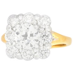 1950s Gold and Diamond Platinum-Set Ring