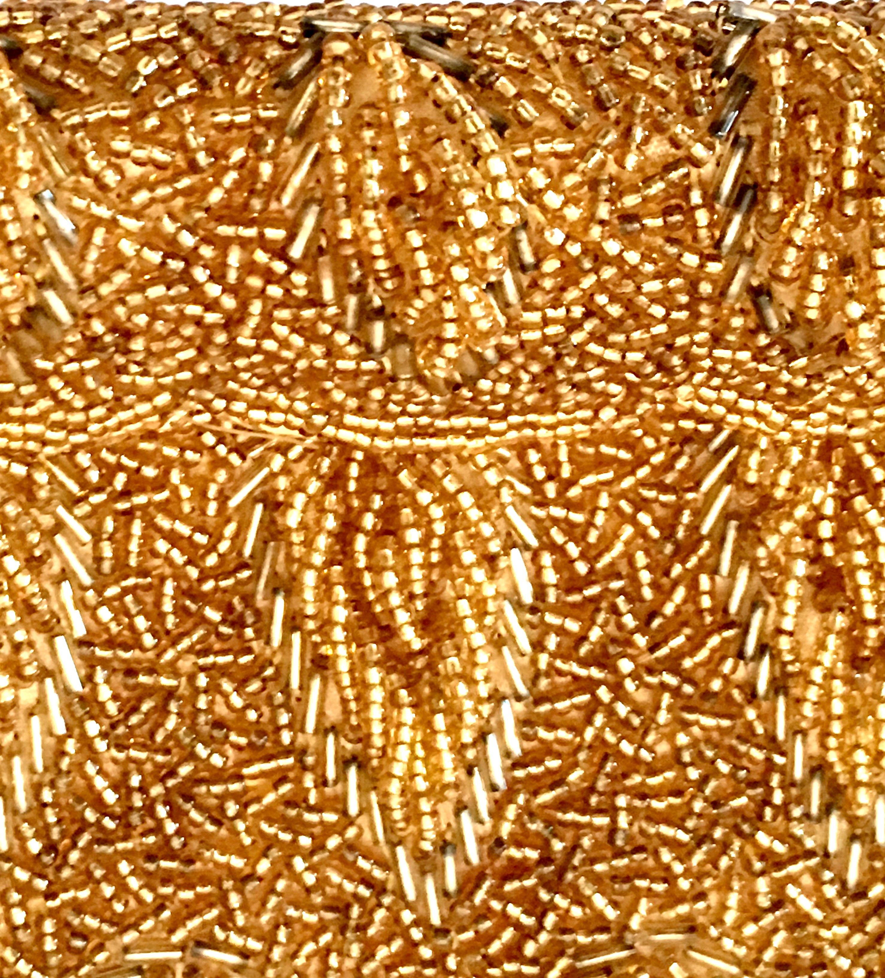 1950'S Gold Art Glass Bead Evening Bag By, Steven Chu - Hong Kong For Sale 1