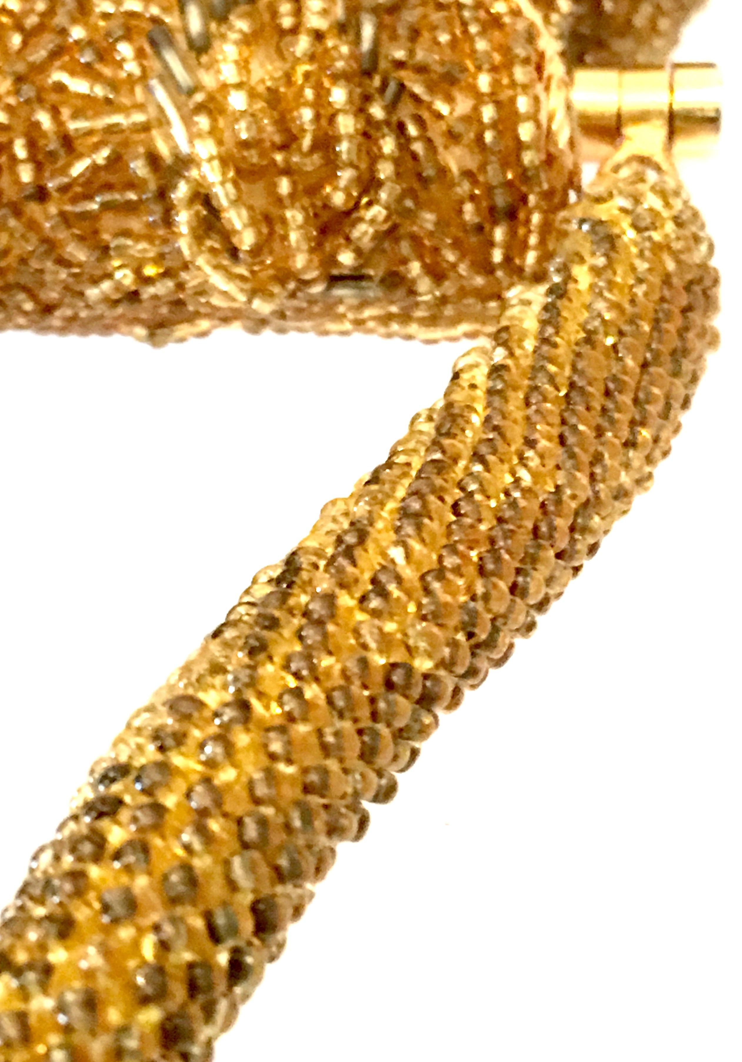 1950'S Gold Art Glass Bead Evening Bag By, Steven Chu - Hong Kong For Sale 1
