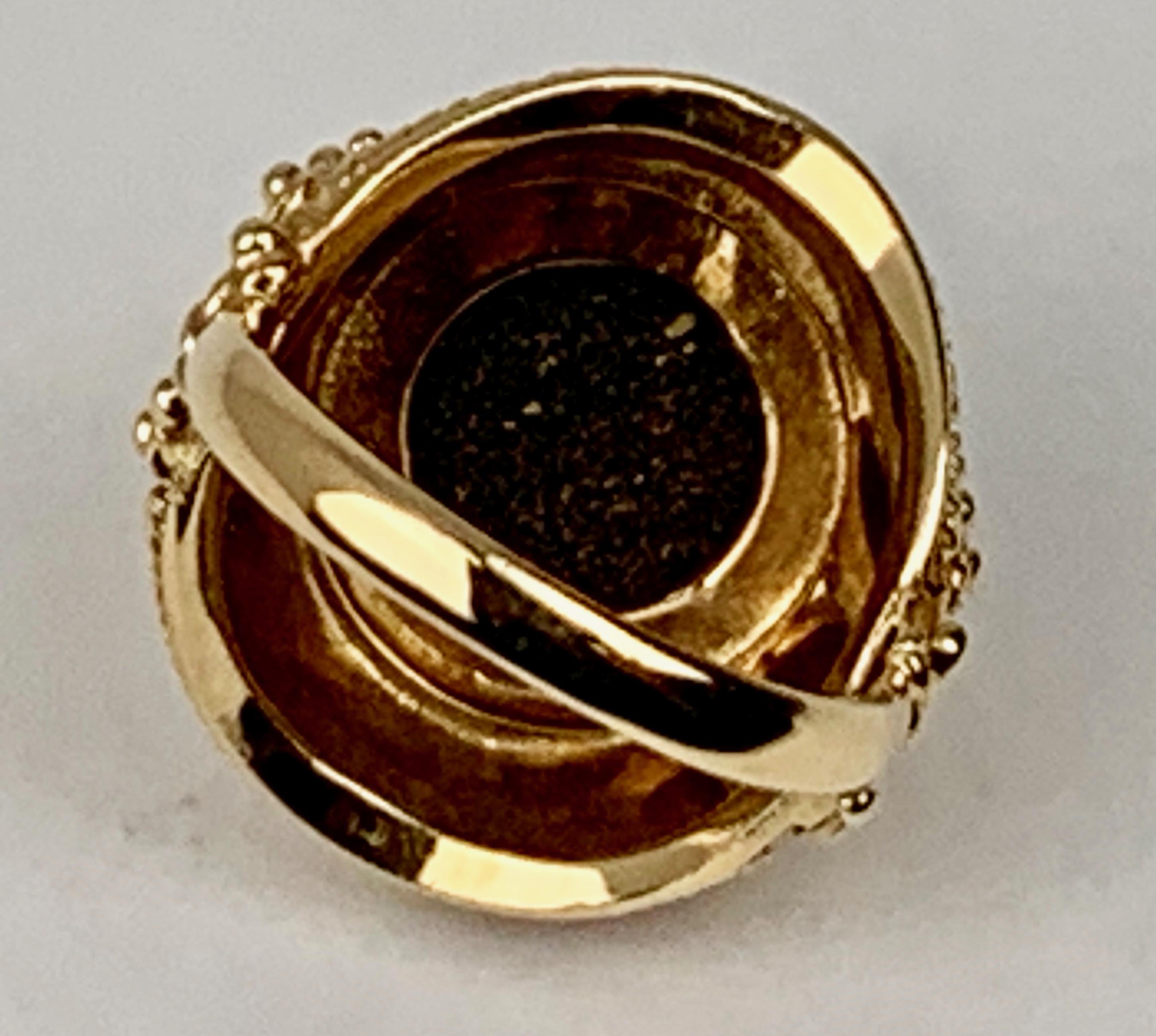 Women's Doublet Opal set into a Custom 14K Yellow Gold Ring 