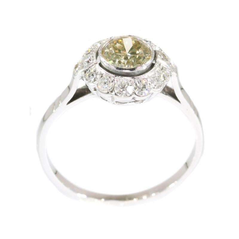 Retro 1950s Gold Diamond Ring with Champagne Colored Brilliant '0.70 Carat' For Sale
