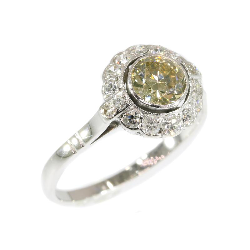 1950s Gold Diamond Ring with Champagne Colored Brilliant '0.70 Carat' For Sale 3