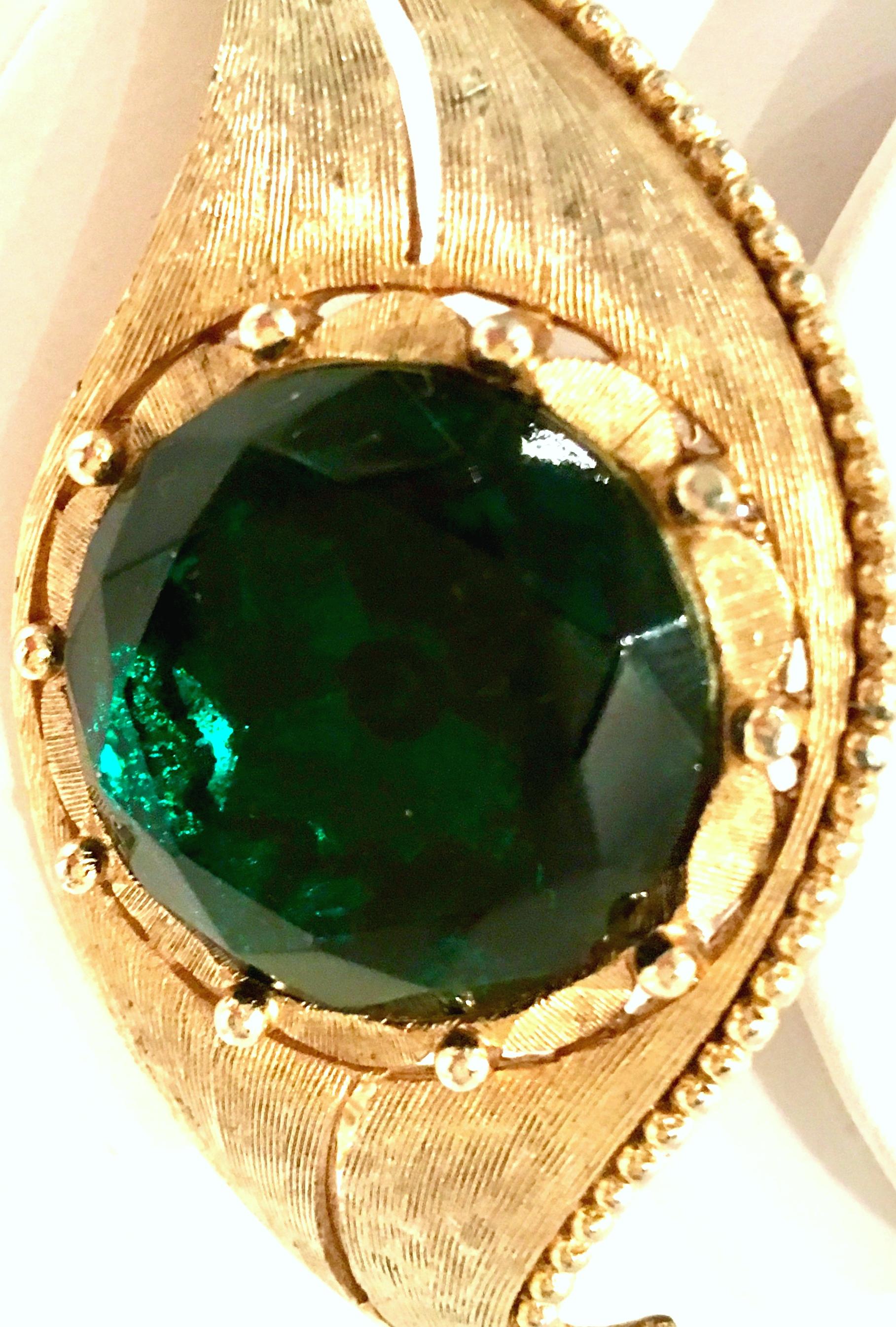 1950'S Gold & Emerald Art Glass 
