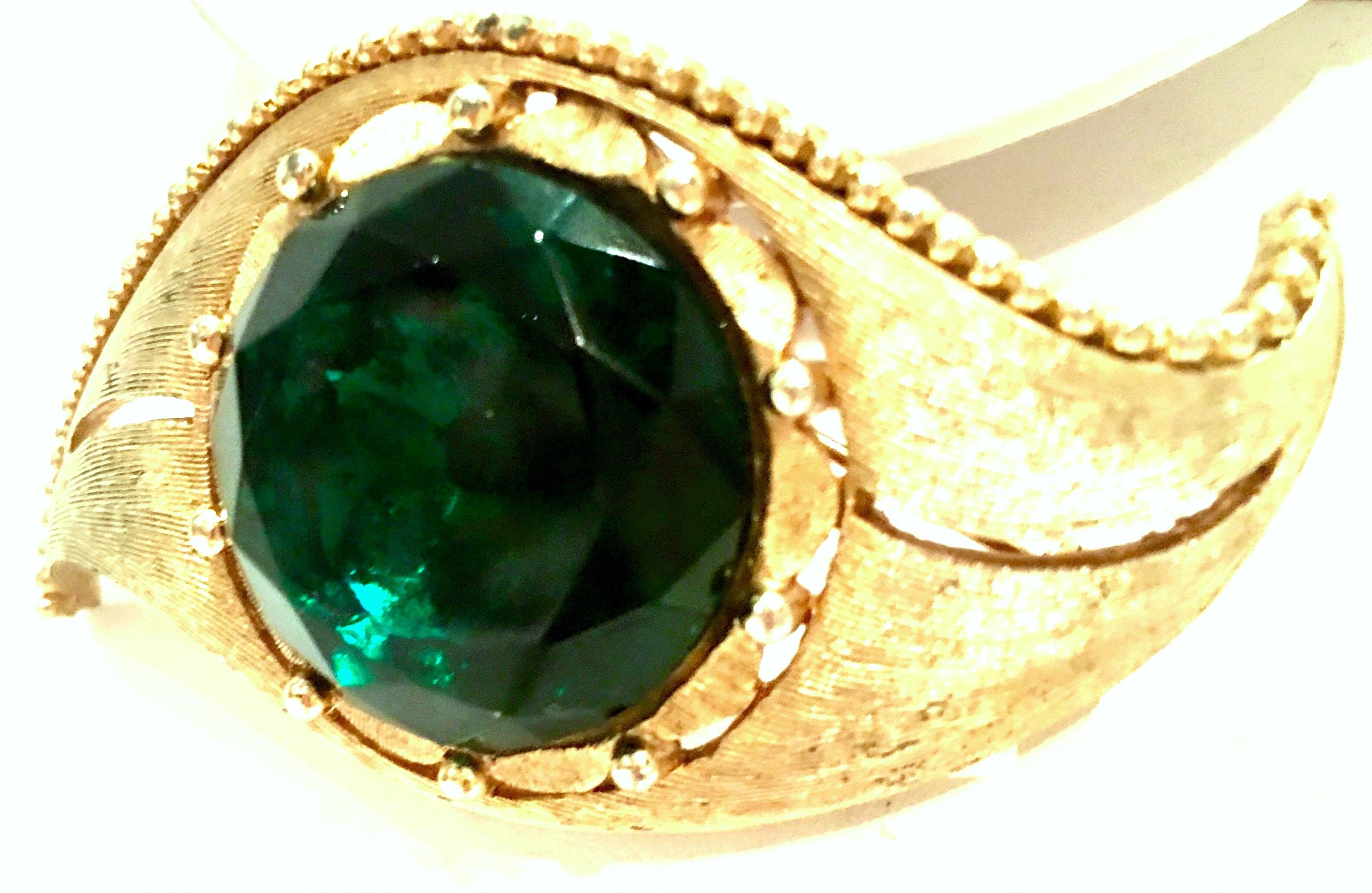 1950'S Gold & Emerald Art Glass 