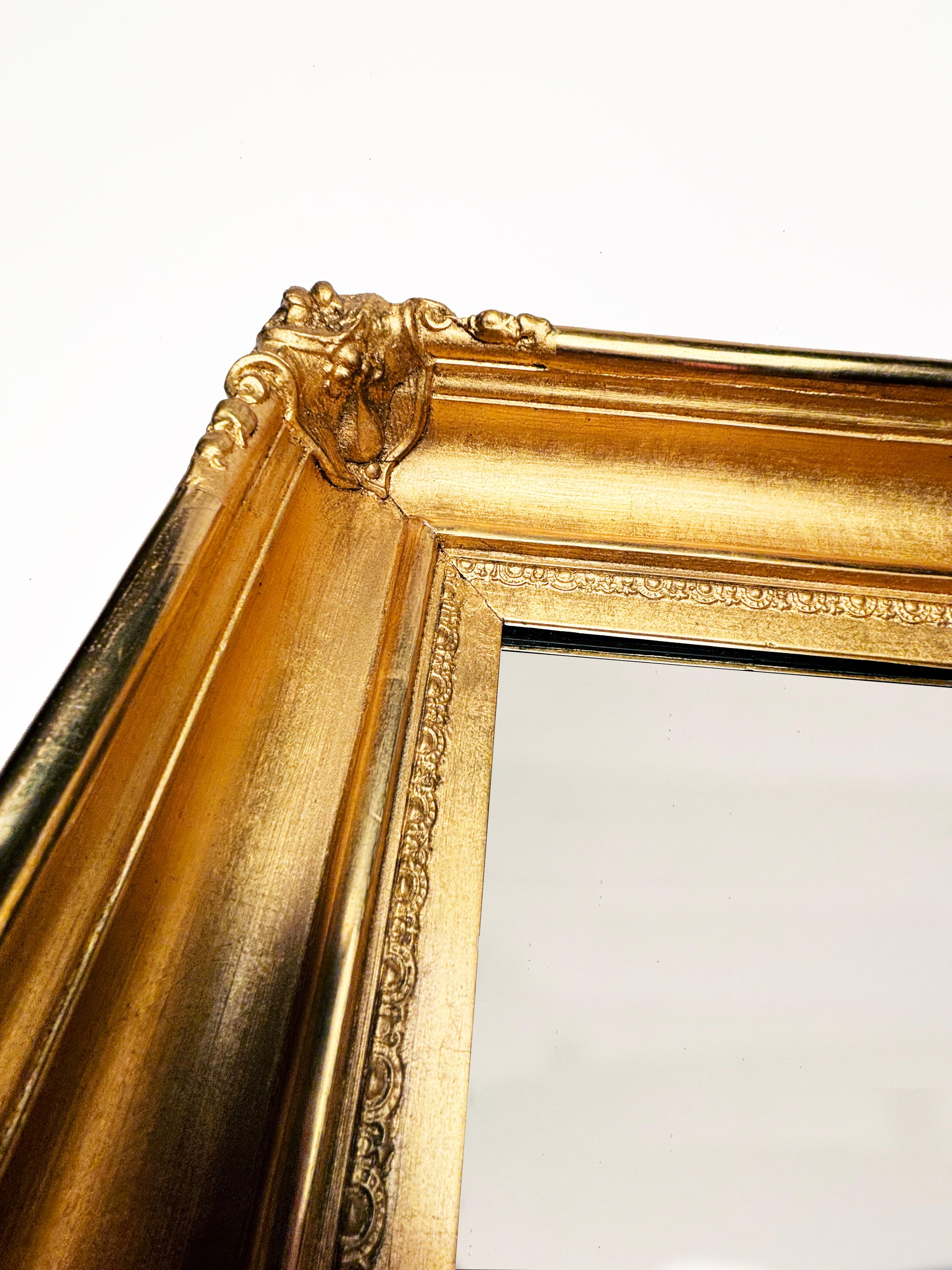 Unknown 1950's Gold Gilt Rectangle Mirror For Sale