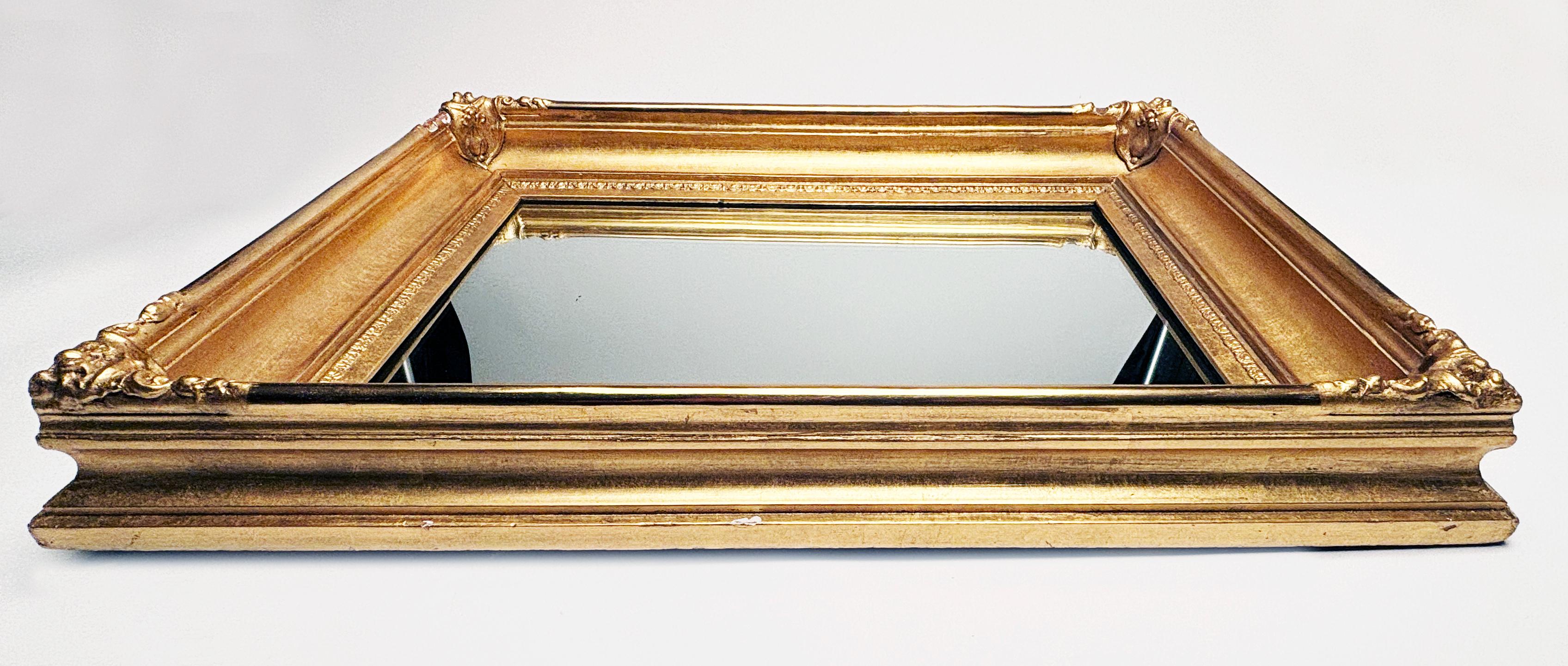 20th Century 1950's Gold Gilt Rectangle Mirror For Sale
