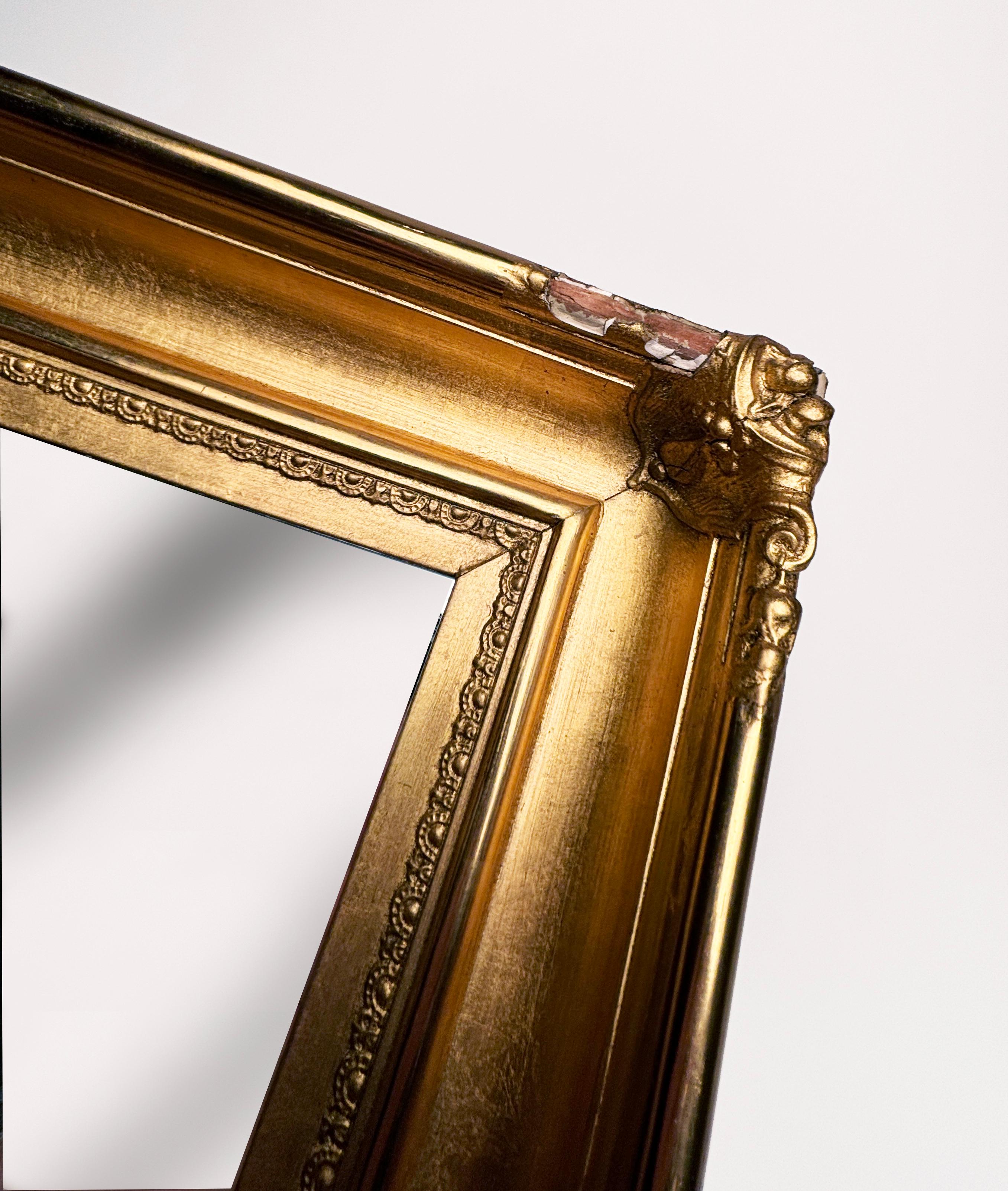 1950's Gold Gilt Rectangle Mirror For Sale 1