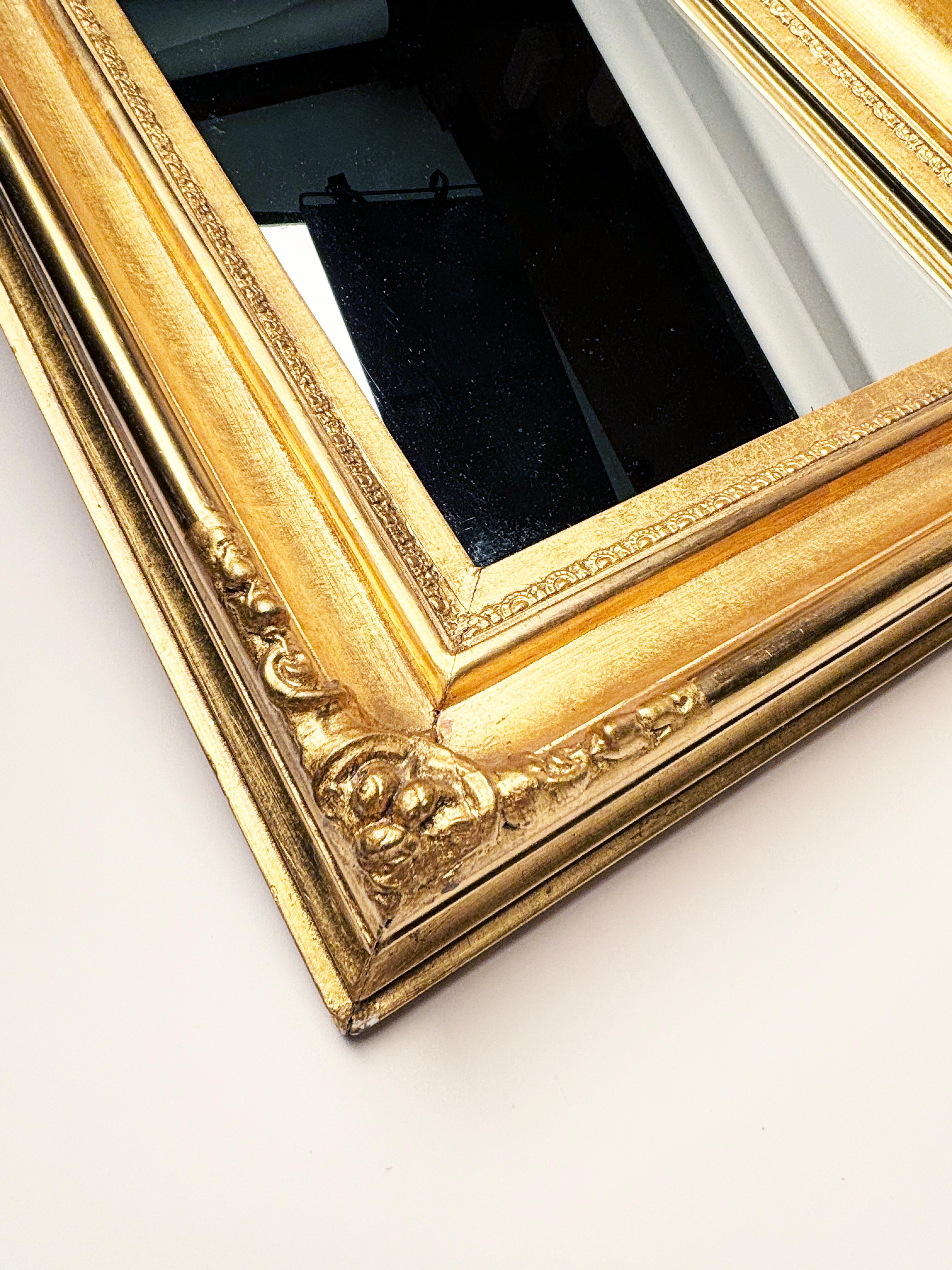 1950's Gold Gilt Rectangle Mirror For Sale 2