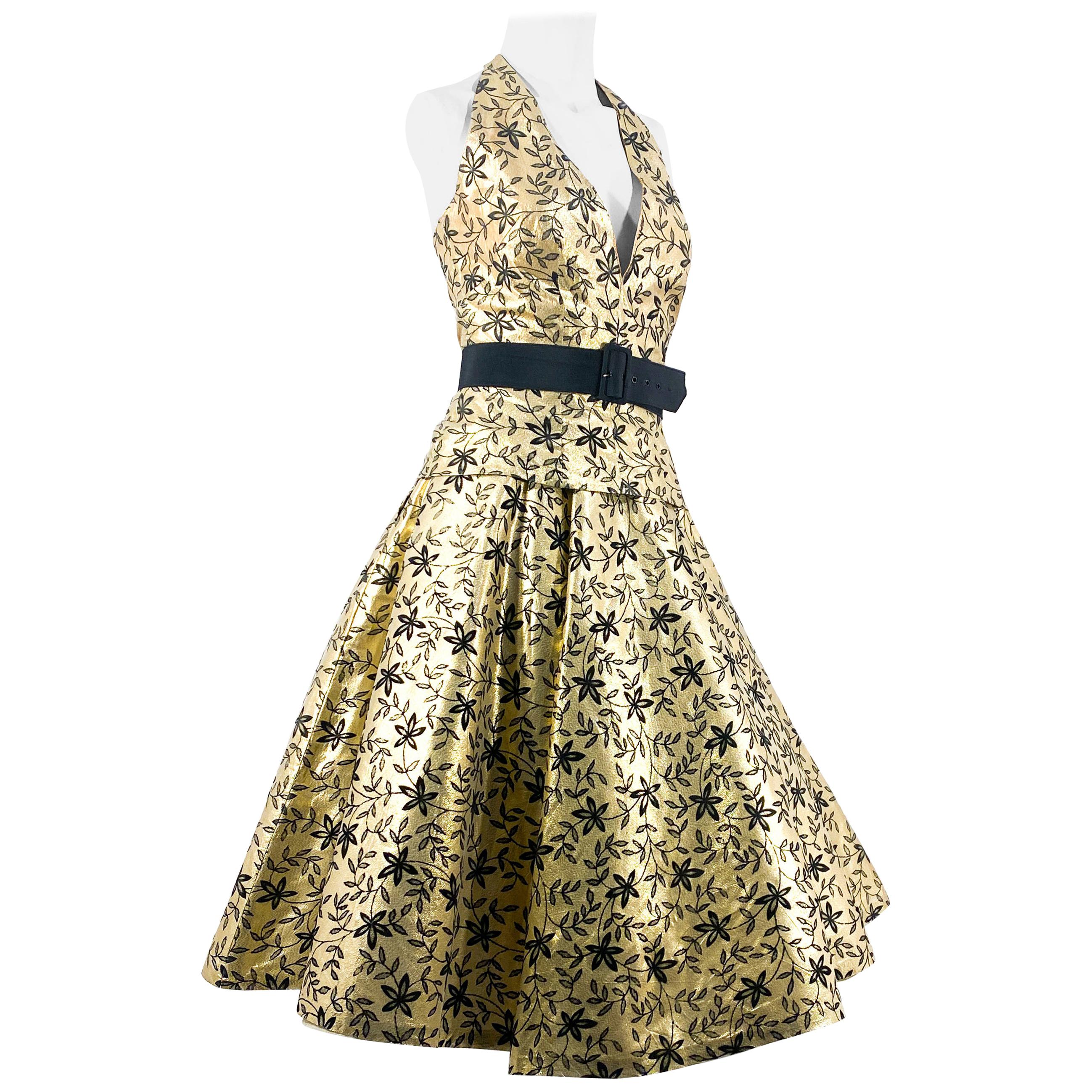 Gold 50s dress discount
