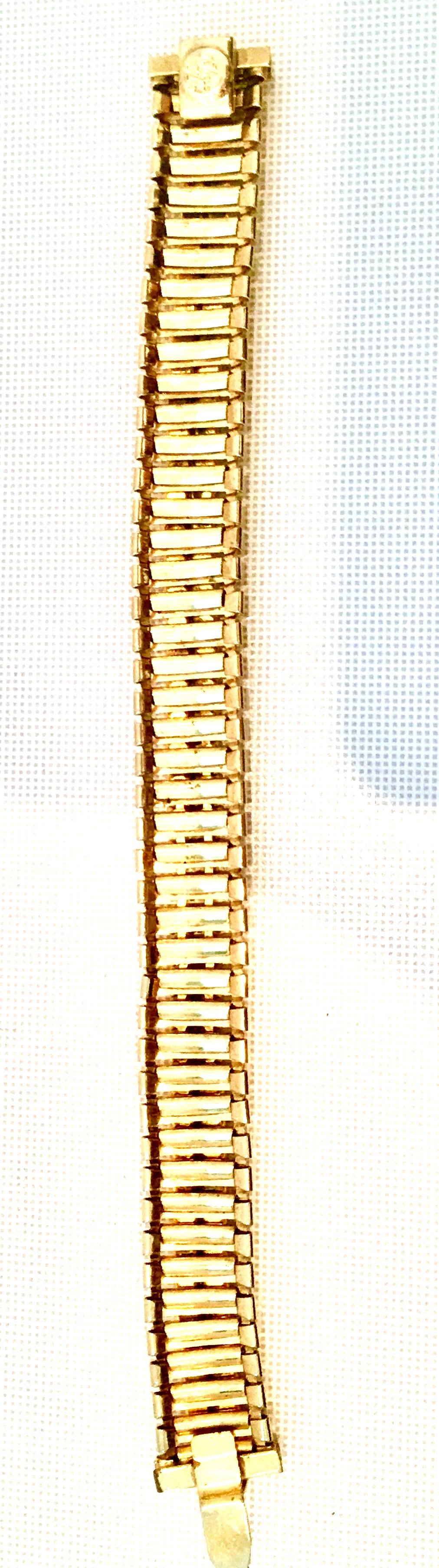 1950'S Gold Link & Swarovski Crystal Rhinestone Bracelet By, Jewels By Julio For Sale 7