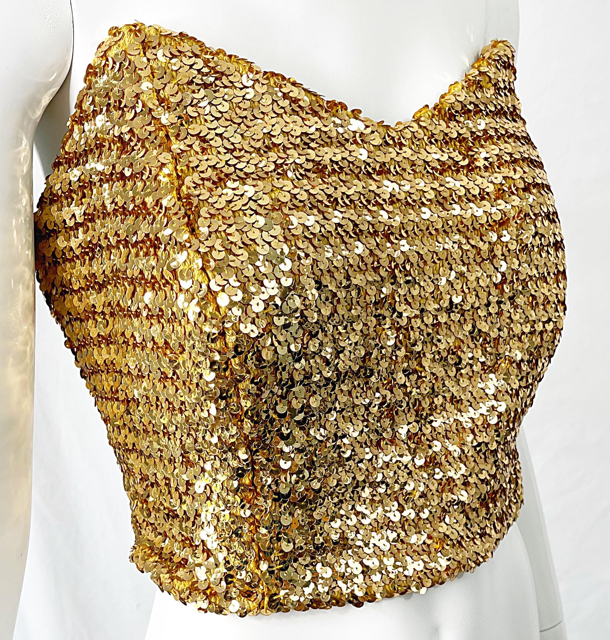 gold strapless top