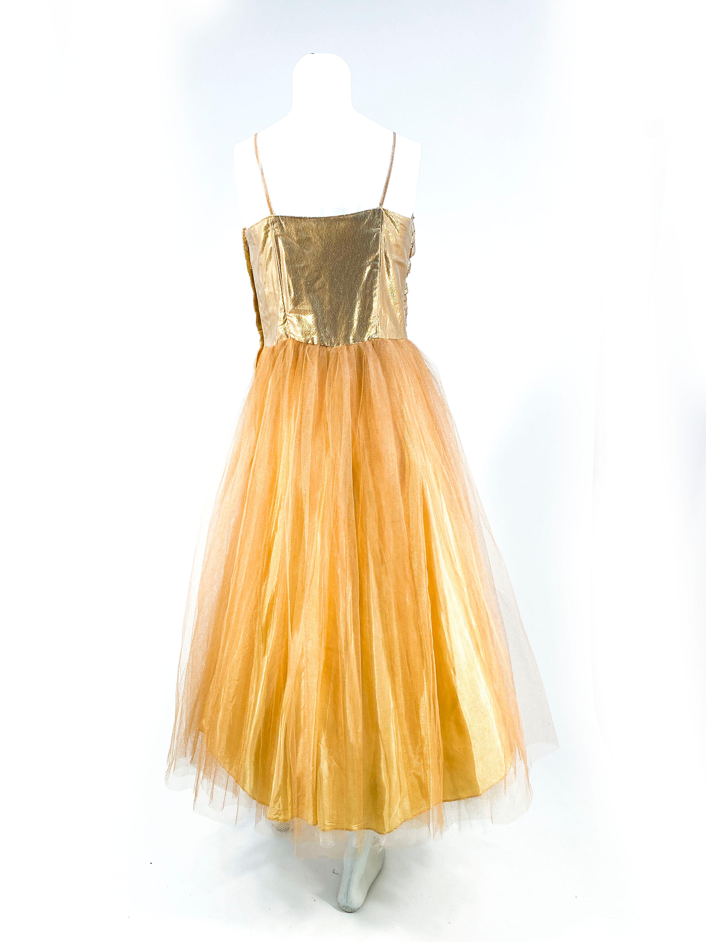 1950s gold dress