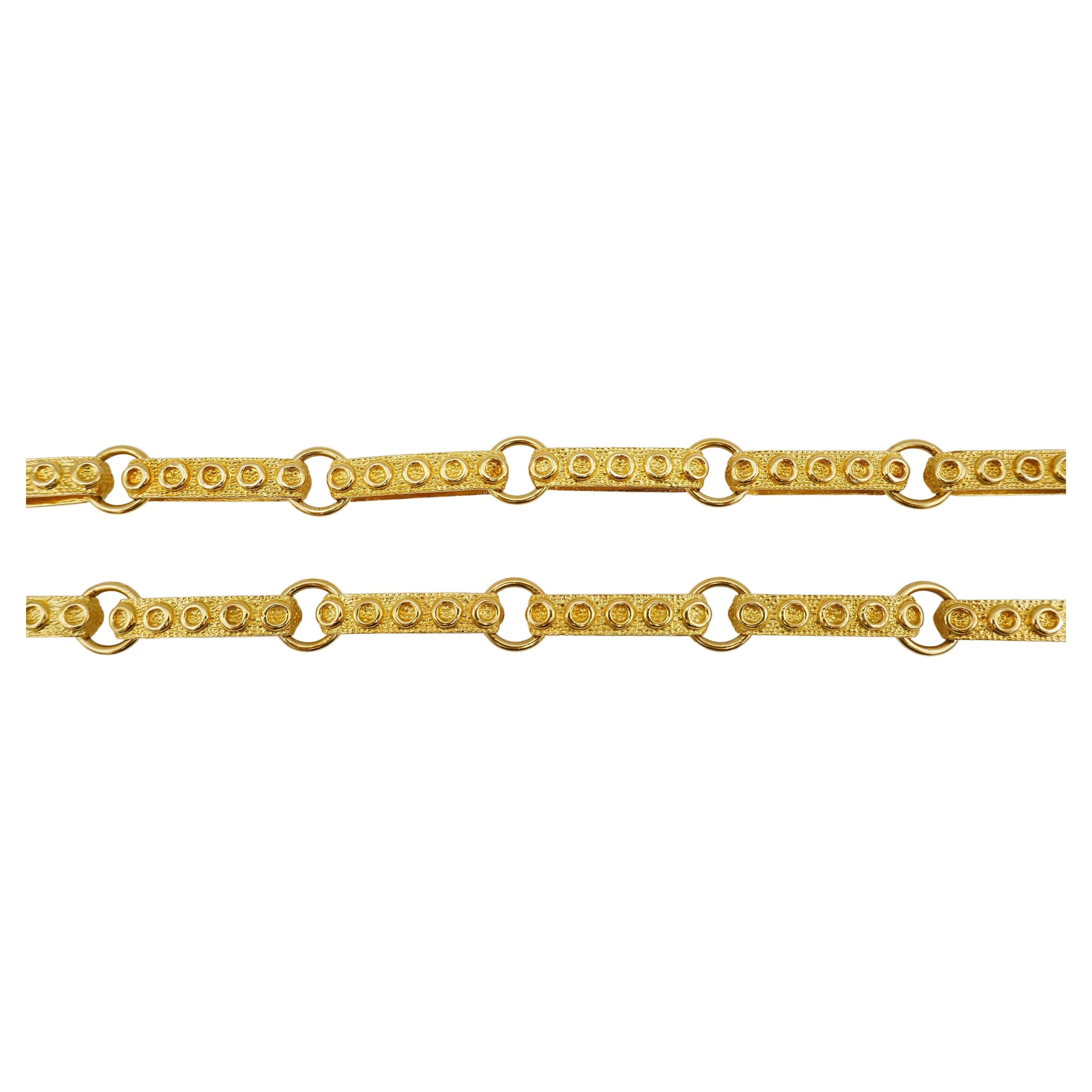 1950er Jahre Gold Halskette Schwere Gliederkette im Angebot 1