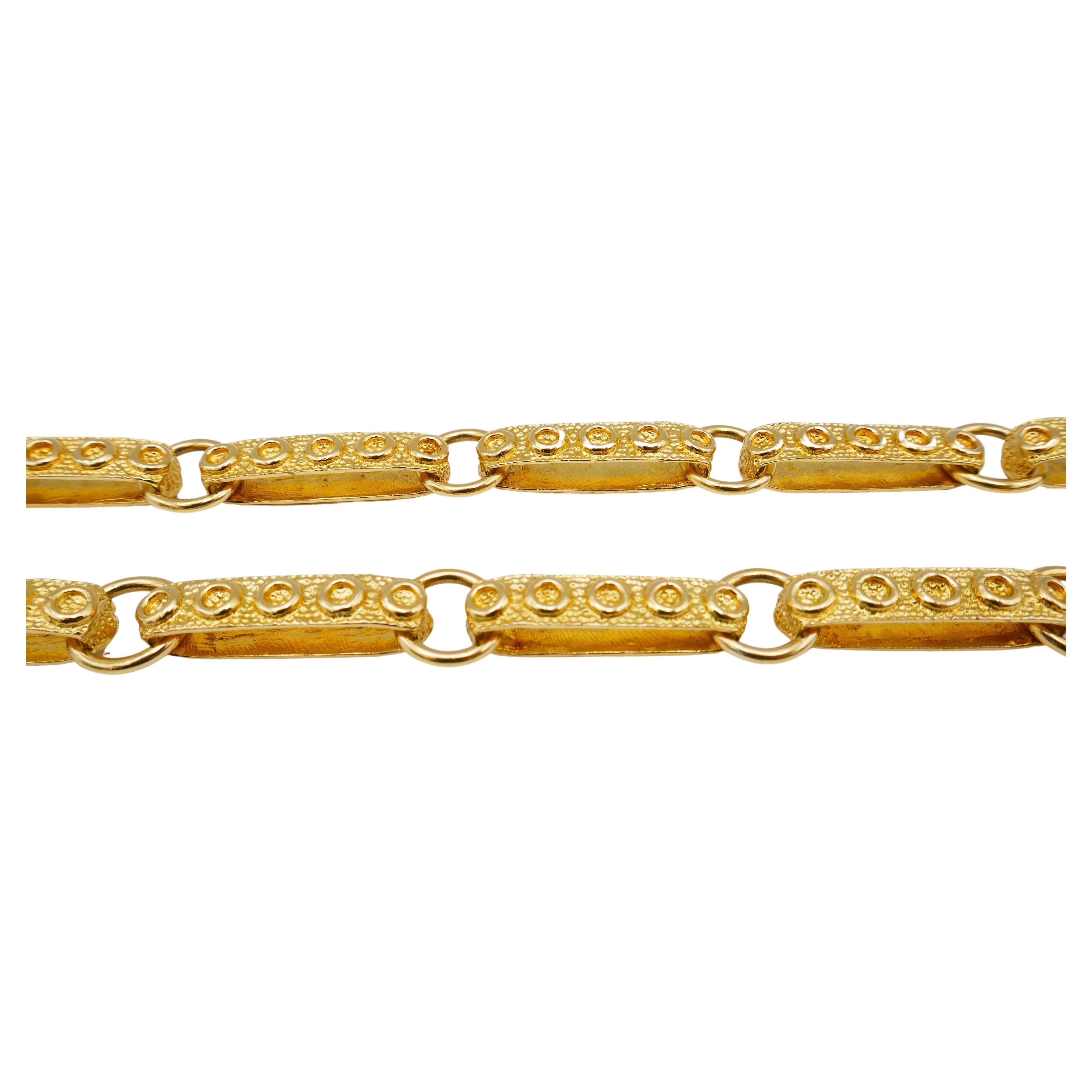 1950s Gold Necklace Heavy Link In Excellent Condition For Sale In Beverly Hills, CA