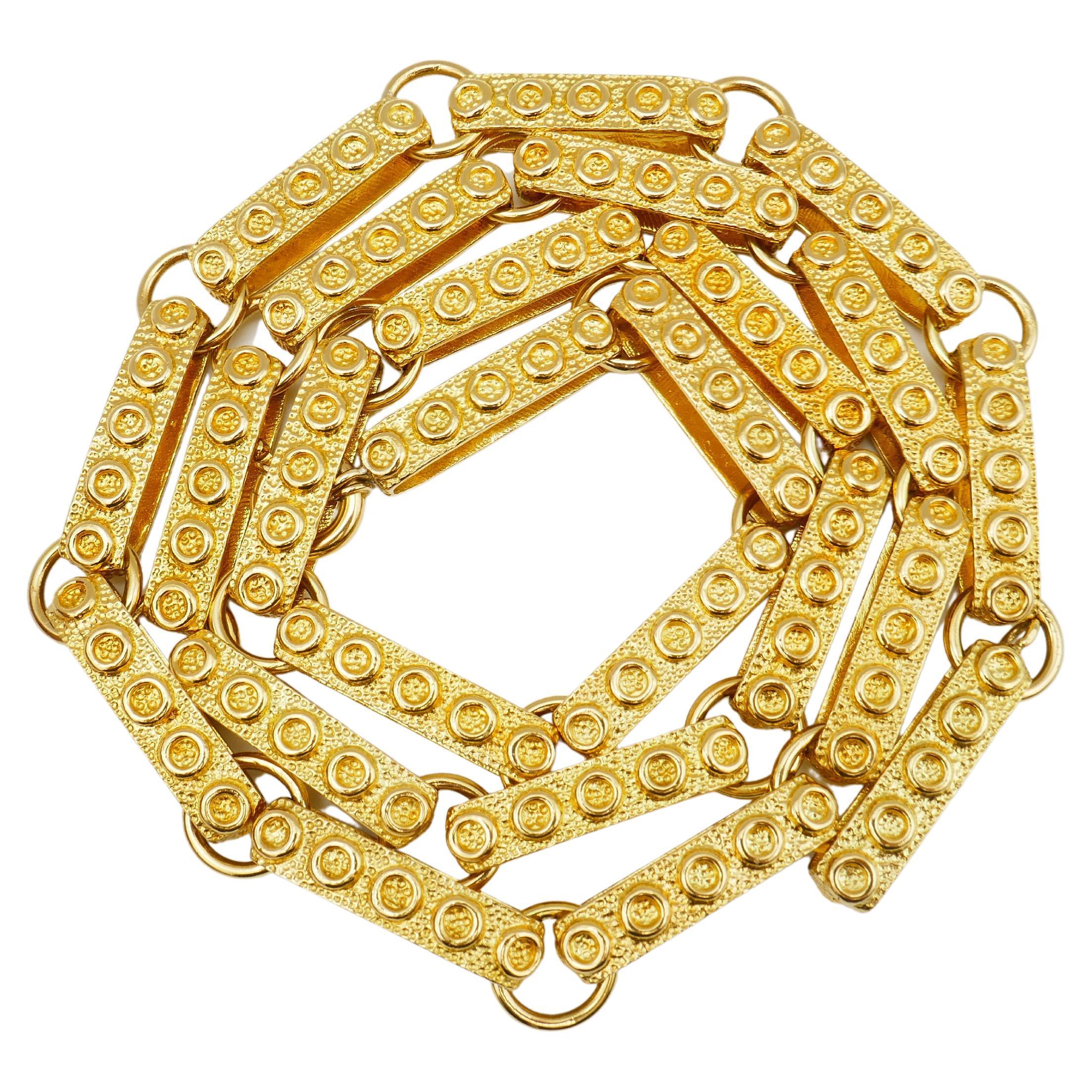 1950er Jahre Gold Halskette Schwere Gliederkette im Angebot 3