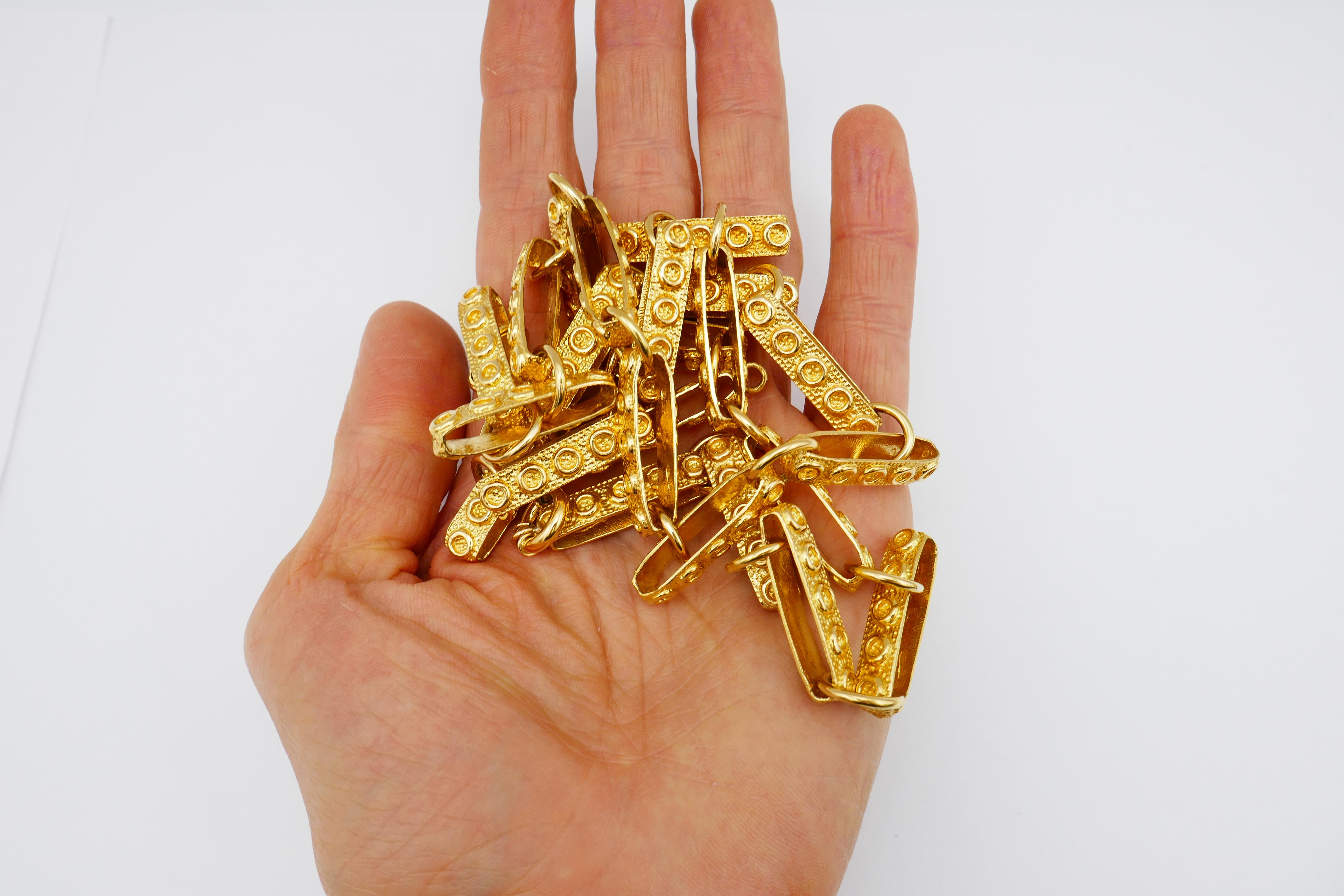 1950er Jahre Gold Halskette Schwere Gliederkette im Angebot 4